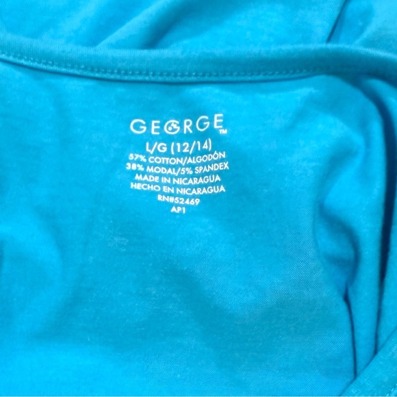 George Aqua Blue Sleeveless Tank Top - Picture 2 of 3